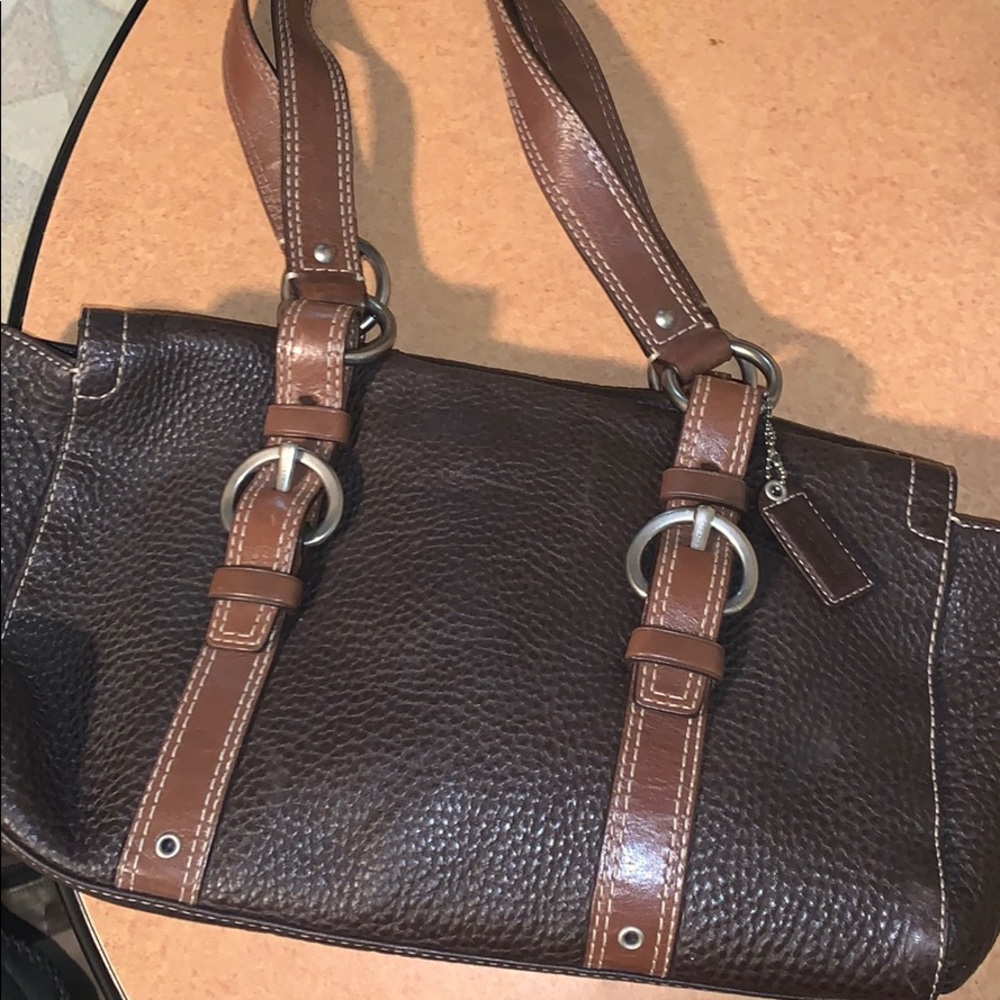 Vintage brown leather coach